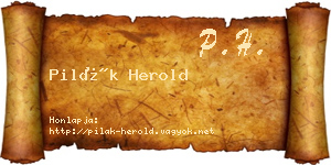 Pilák Herold névjegykártya
